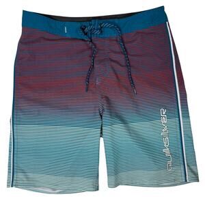 Quiksilver Men’s 28 Board Shorts Swim Trunks Gradient Stripe Surf